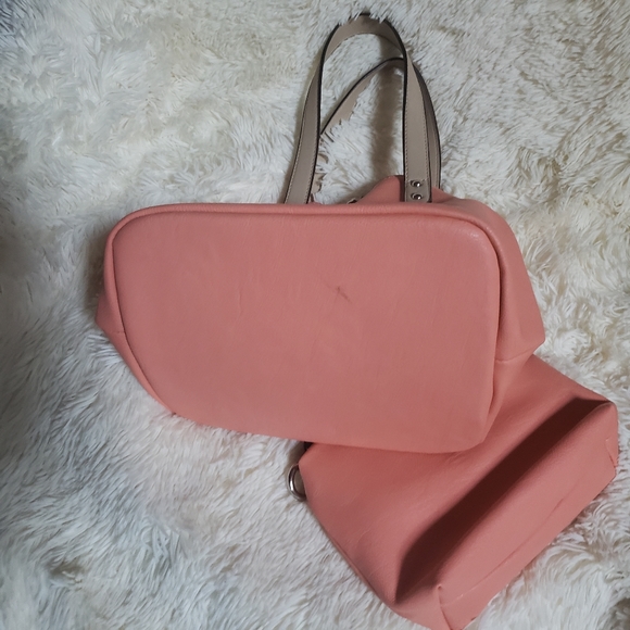 EC CBOCS VEGAN CONVERTIBLE Peach bag w makeup/accessory bag CROSSBODY OR SATCHEL - Picture 5 of 13